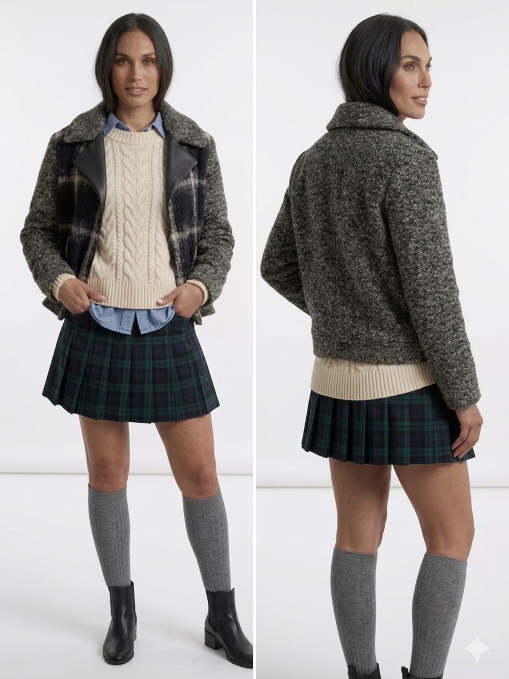 Plaid Motto Jacket